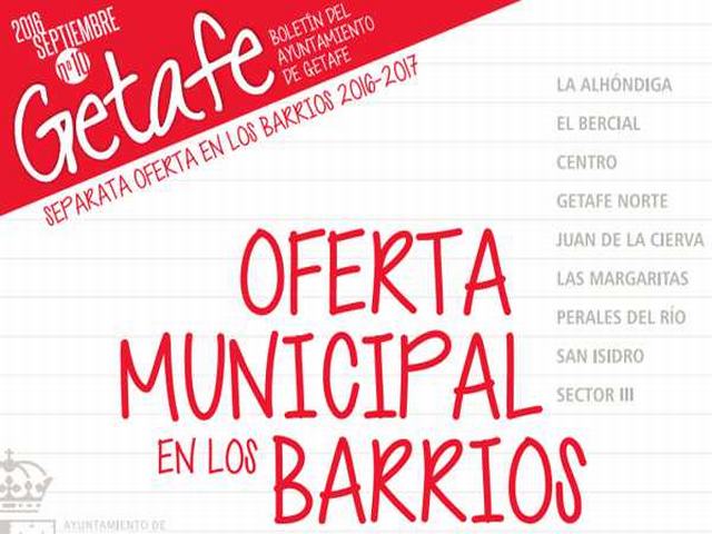 El Ayuntamiento de Getafe ofrece más de 350 especialidades distintas dentro de la ‘Oferta Municipal de Actividades en los Barrios’