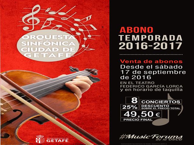 El Ayuntamiento de Getafe ofrece por primera vez un abono para los conciertos de la ‘Orquesta Sinfónica Ciudad de Getafe’