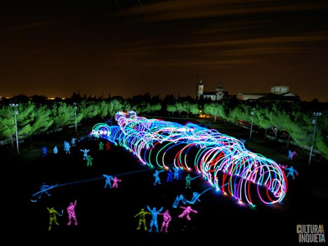 Getafe ha sido el escenario de la fotografía más grande del mundo en la técnica de light painting