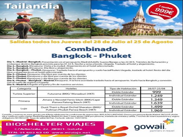 Tailandia 7 noches 999 € (Tasas incluidas)
