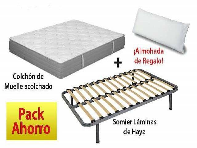 Colchón de 90 + Somier + Juego de patas + Almohada ¡90€!