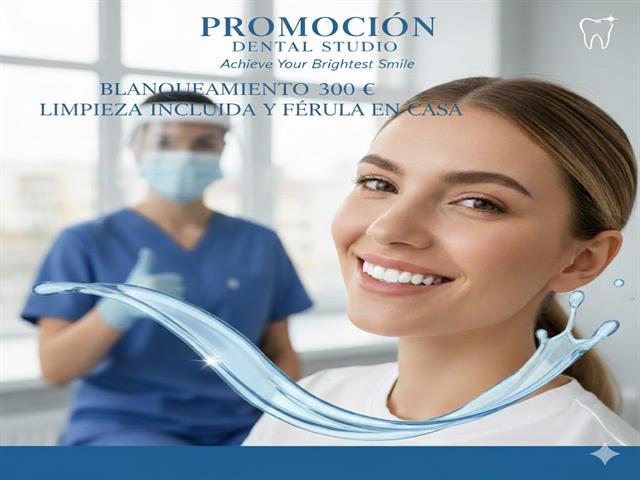 Blanqueamiento  300 €, incluida limpieza y con Férula en casa.
