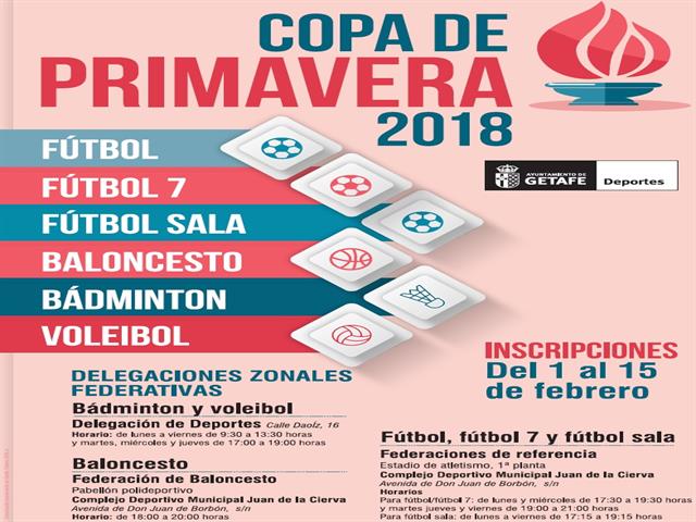 Se abre el plazo de inscripción para participar en la ‘Copa de Primavera 2018’