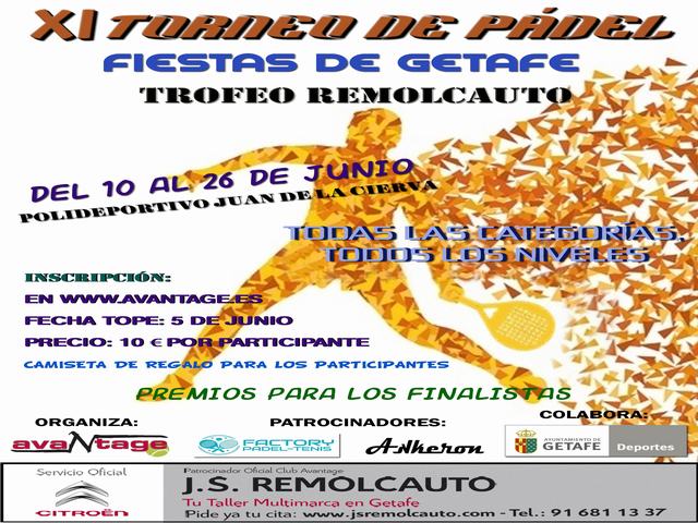 Ya está abierto el plazo de inscripción para participar en los torneos de tenis y pádel fiestas de Getafe